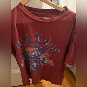 Free people happy to be here t shirt